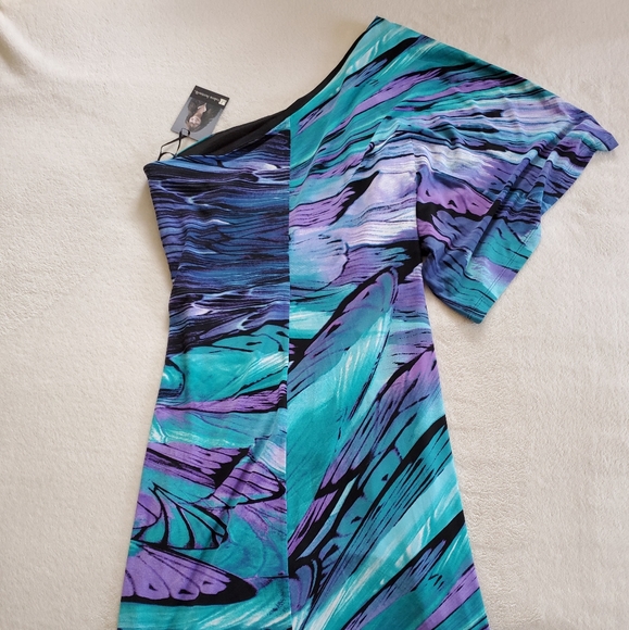 One Shoulder Dress-Special Occasion/Date Night Dress - Picture 3 of 3